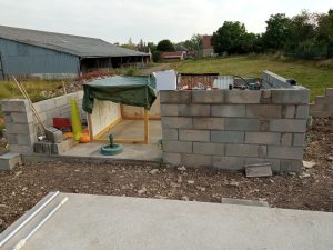Pool house en cours de construction